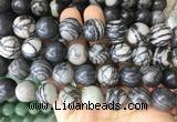 LSBS60 15 inches 16mm round black water jasper gemstone beads wholesale
