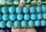 LSBS662 15 inches 20mm round howlite turquoise gemstone beads wholesale
