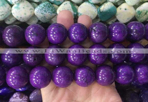 LSBS666 15 inches 20mm round howlite turquoise gemstone beads wholesale