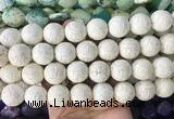 LSBS670 15 inches 18mm carved round synthetic turquoise gemstone beads wholesale