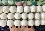 LSBS672 15 inches 20mm carved round synthetic turquoise gemstone beads wholesale