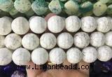 LSBS673 15 inches 20mm faceted round howlite turquoise gemstone beads wholesale