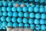 LSBS690 15 inches 14mm round howlite turquoise gemstone beads wholesale