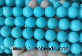 LSBS691 15 inches 16mm round howlite turquoise gemstone beads wholesale
