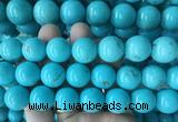LSBS692 15 inches 18mm round howlite turquoise gemstone beads wholesale