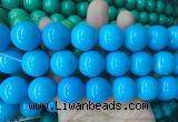 LSBS695 15 inches 20mm round howlite turquoise gemstone beads wholesale