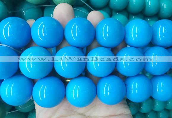 LSBS696 15 inches 22mm round howlite turquoise gemstone beads wholesale