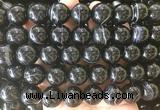 LSBS711 15 inches 16mm round banded black agate gemstone beads wholesale