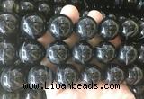 LSBS713 15 inches 20mm round banded black agate gemstone beads wholesale