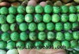 LSBS738 15 inches 14mm round howlite turquoise gemstone beads wholesale