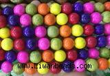 LSBS740 15 inches 14mm round howlite turquoise gemstone beads wholesale