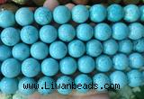 LSBS750 15 inches 16mm round howlite turquoise gemstone beads wholesale
