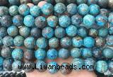 LSBS846 15 inches 14mm faceted round patterned agate gemstone beads wholesale