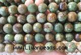 LSBS85 15 inches 16mm faceted round green opal beads wholesale
