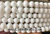 LSBS880 15 inches 14mm round white porcelain gemstone beads wholesale