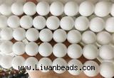 LSBS881 15 inches 16mm round white porcelain gemstone beads wholesale