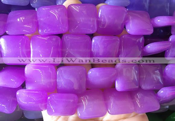 LSBS886 15 inches 20mm square candy jade gemstone beads wholesale