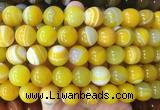 LSBS894 15 inches 16mm round banded agate gemstone beads wholesale