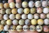 LSBS899 15 inches 16mm round yellow crazy lace agate gemstone beads wholesale