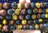 LSBS91 15 inches 16mm faceted round colorful tiger eye beads wholesale