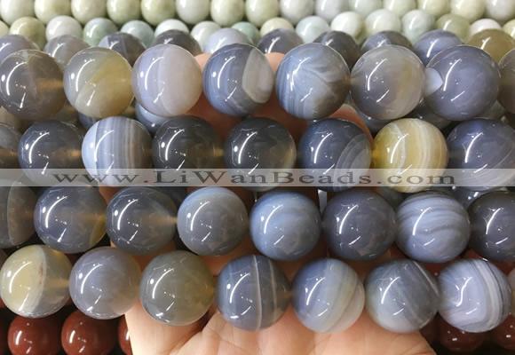 LSBS927 15 inches 18mm round banded agate gemstone beads wholesale