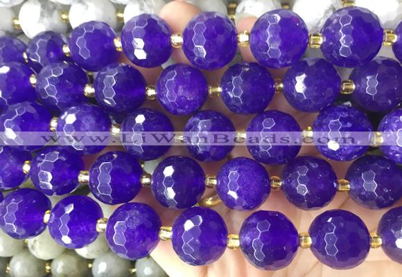 LSBS935 15 inches 16mm faceted round Candy jade gemstone beads wholesale