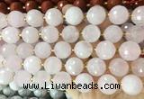 LSBS936 15 inches 16mm faceted round Rose quartz gemstone beads wholesale