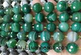 LSBS945 15 inches 16mm faceted round Banded agate gemstone beads wholesale