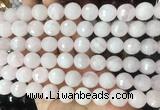 LSBS950 15 inches 14mm faceted round rose quartz gemstone beads wholesale