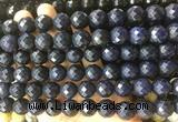 LSBS955 15 inches 14mm faceted round blue sandstone gemstone beads wholesale