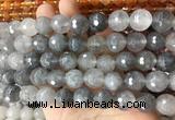 LSBS958 15 inches 14mm faceted round cloudy quartz gemstone beads wholesale
