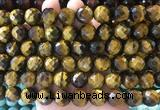 LSBS966 15 inches 14mm faceted round yellow tiger eye gemstone beads wholesale