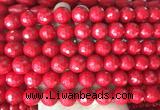LSBS976 15 inches 14mm faceted round synthetic turquoise gemstone beads wholesale