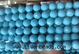 LSBS977 15 inches 14mm faceted round synthetic turquoise gemstone beads wholesale