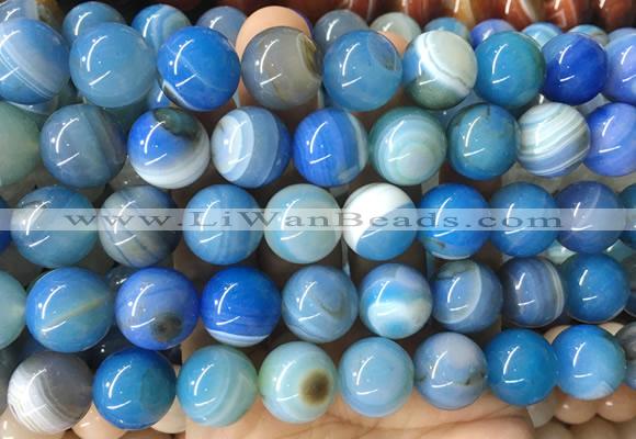 LSBS980 15 inches 16mm round banded agate gemstone beads wholesale