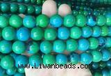 LSBS983 15 inches 14mm round synthetic chrysocolla gemstone beads wholesale
