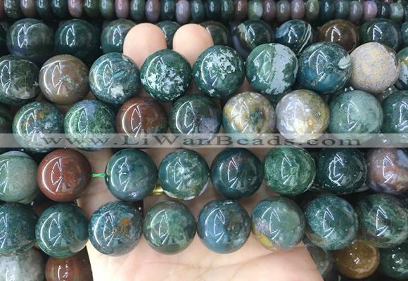 LSBS994 15 inches 18mm round india agate gemstone beads wholesale