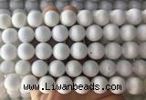 LSBS996 15 inches 14mm round white agate gemstone beads wholesale