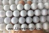 LSBS998 15 inches 18mm round white agate gemstone beads wholesale