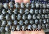 MEBS32 15 inches 8*12mm pumpkin black labradorite beads wholesale