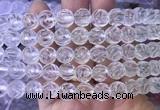 NCBS07 15 inches 12mm carved rose flower white crystal beads wholesale
