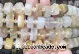 NGBS216 15 inches 10*14mm - 12*16mm faceted nuggets yellow quartz beads