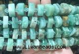 NGBS218 15 inches 10*14mm - 12*16mm faceted nuggets green kyanite beads
