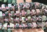 NGBS221 15 inches 10*14mm - 12*16mm faceted nuggets rhodonite beads