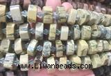 NGBS224 15 inches 10*14mm - 12*16mm faceted nuggets green dragon jasper beads