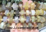 NGBS227 15 inches 10*14mm - 12*16mm faceted nuggets yellow agate beads