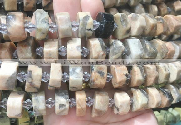 NGBS228 15 inches 10*14mm - 12*16mm faceted nuggets feldspar beads