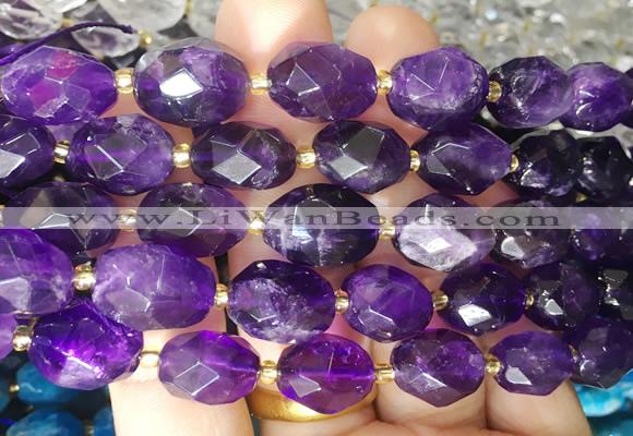 NGBS238 15 inches 8*12mm - 12*16mm faceted nuggets amethyst beads