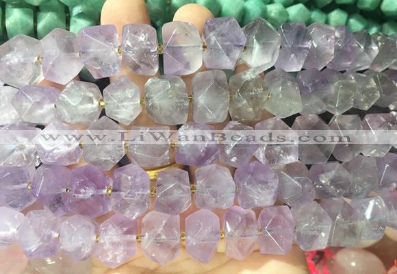 NGBS262 15 inches 10*14mm - 12*16mm faceted nuggets lavender amethyst gemstone beads