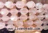 NGBS264 15 inches 13*18mm - 15*20mm faceted nuggets rose quartz gemstone beads